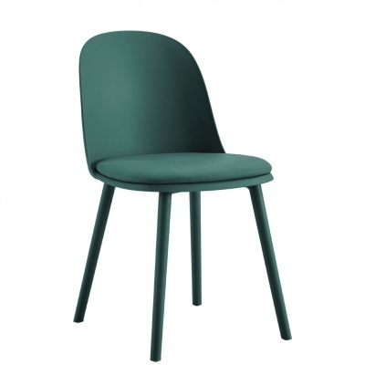 Cadeira verde com quatro patas cilíndricas