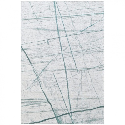 Tapete tecido branco com padrão azul de linhas abstratas