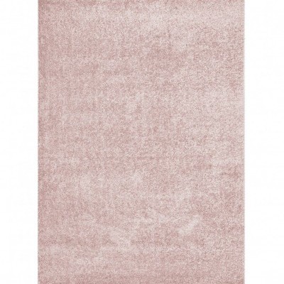 Tapete retangular rosa claro com textura macia