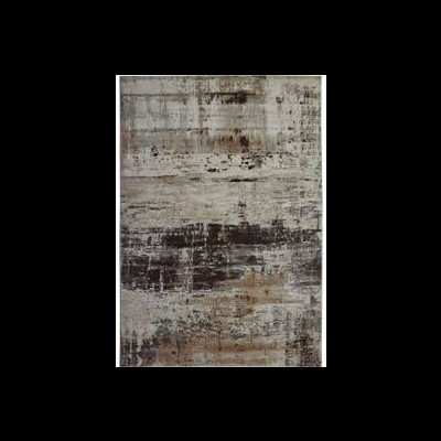 Tapete retangular com padrão abstrato cinza, preto, castanho e bege