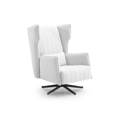 Cadeira de descanso giratória branca com base preta