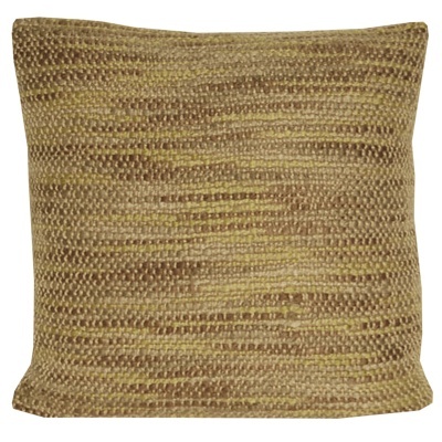 Almofada quadrada trançada castanha e bege