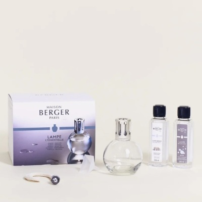 Conjunto de lâmpada catalítica, duas garrafas de perfume e caixa Maison Berger Paris