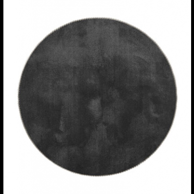 Tapete redondo preto texturado sobre fundo branco