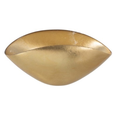 Vaso oval dourado decorativo de cerâmica