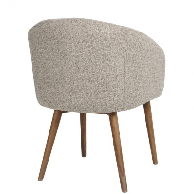 Cadeira cinza com pernas de madeira