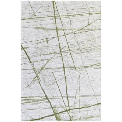 Tapete branco com linhas verdes abstratas