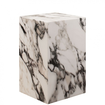 Cubo sólido com padrão de mármore branco e cinza escuro