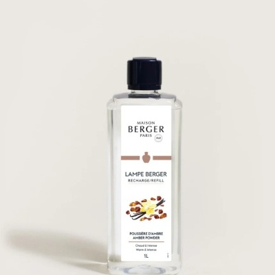 Frasco de recarga para lâmpada perfumada Maison Berger Paris com fragrância Pólen de Âmbar.