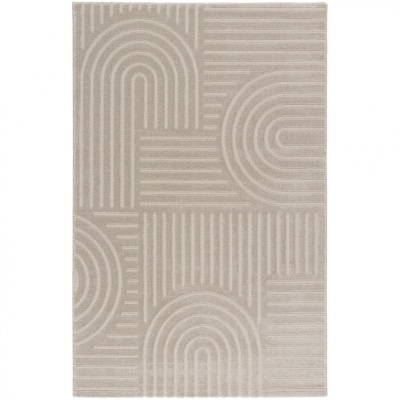 Tapete bege com padrão geométrico em relevo