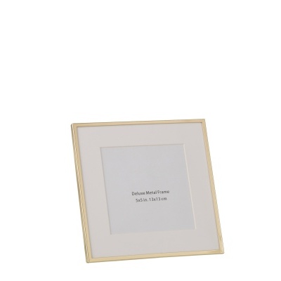 Moldura metálica dourada 13x13 cm com texto central