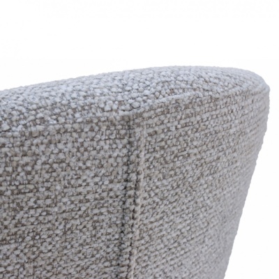 Encosto de cadeira ou sofá estofado cinza claro com tecido texturizado
