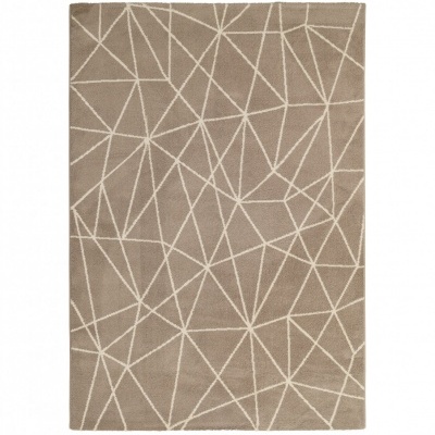 Tapete cinzento claro com linhas geométricas brancas