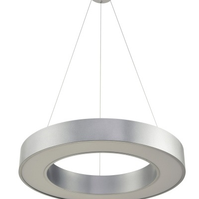 Candeeiro de teto suspenso circular prateado