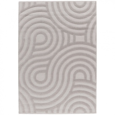 Tapete cinzento claro com padrão geométrico em relevo