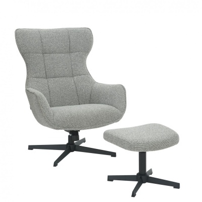 Poltrona cinzenta com apoio para os pés