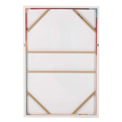 Verso de tela para pintura com moldura de madeira e suporte cruzado