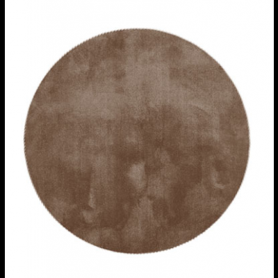 Tapete redondo castanho com textura macia