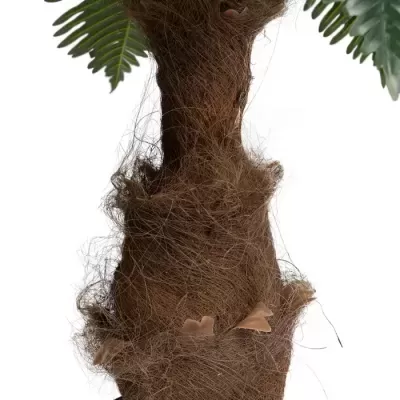 Tronco texturizado de planta com folhas verdes artificiais