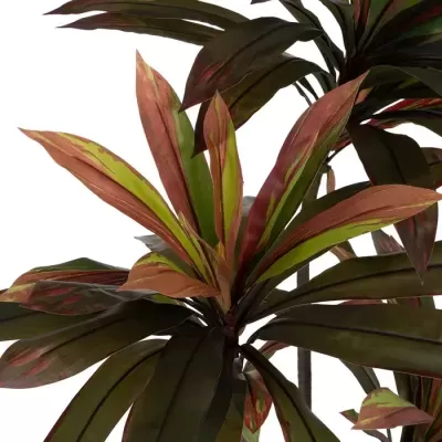 Planta artificial com folhas verde, castanho e vermelho
