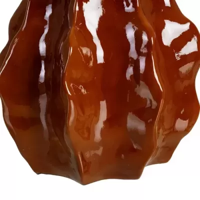 Base de vaso decorativo castanho em cerâmica