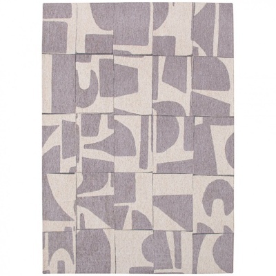 Tapete com padrão abstrato cinza e bege em formas geométricas