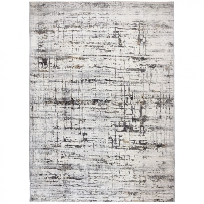 Tapete retangular cinza com padrão abstrato