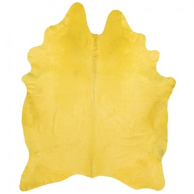 Pele de couro amarela com textura e formato irregular