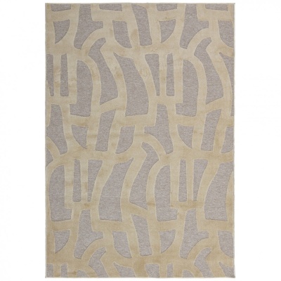 Tapete com padrão abstrato cinzento e bege