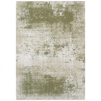 Tapete com padrão abstrato em verde e bege