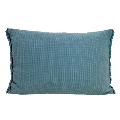 Travesseiro azul texturizado rectangular