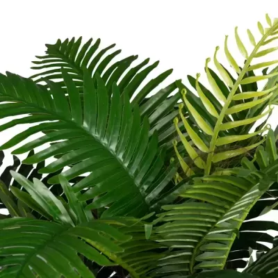 Folhas verdes artificiais em fundo branco