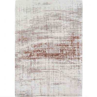 Tapete branco com padrão abstrato cinzento e castanho