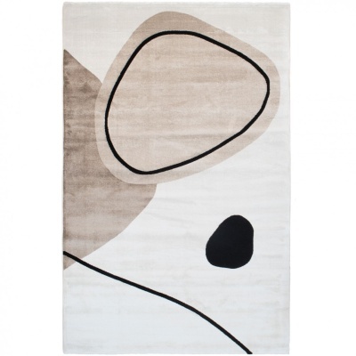 Tapete abstrato bege, castanho claro e preto