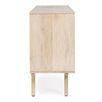 Móvel de madeira clara visto de lado