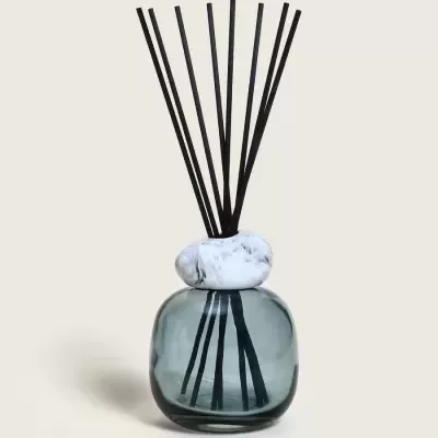 Difusor de aromas com frasco de vidro e varetas pretas