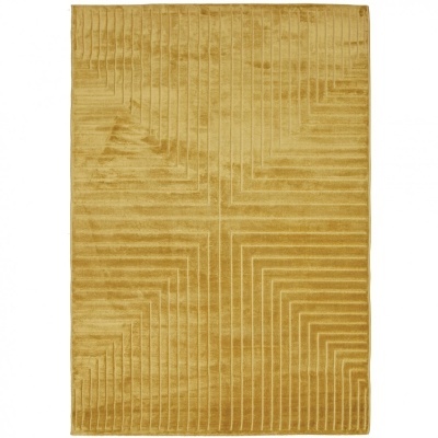 Tapete amarelo com padrão geométrico em relevo