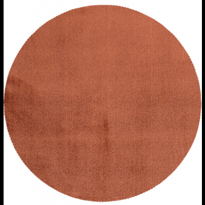 Tapete redondo cor de ferrugem, textura felpuda