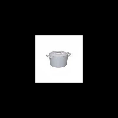 Caçarola branca com tampa e pegas laterais