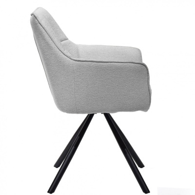 cadeira cinza claro com pernas pretas