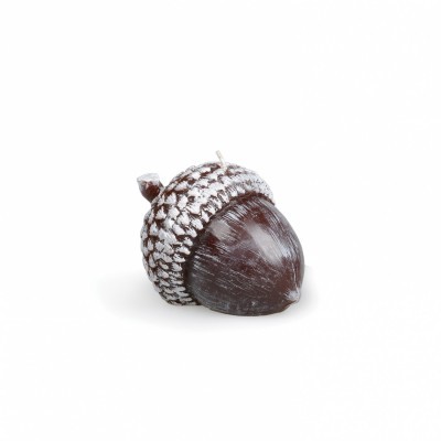 Vela decorativa em forma de bolota castanha