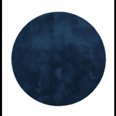 Tapete redondo azul escuro com textura macia