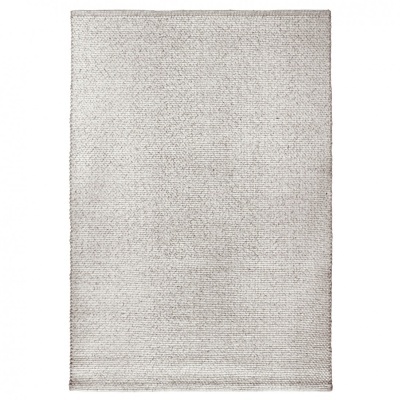 Tapete retangular cinzento claro com textura de malha densa