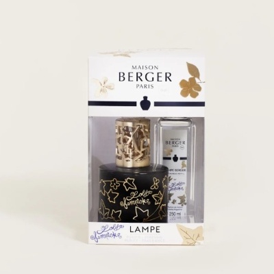 Conjunto lâmpada catalítica com refill líquido MAISON BERGER PARIS preto e dourado
