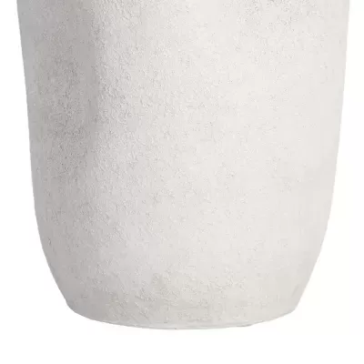 Vaso branco com textura granulada