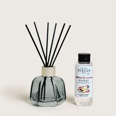 Difusor aroma vidro cinza e recarregador Maison Berger Paris