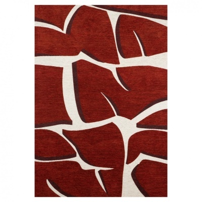 Tapete decorativo com padrão abstracto vermelho e branco