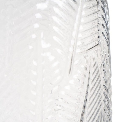 Vidro transparente com padrão de folhas texturizadas