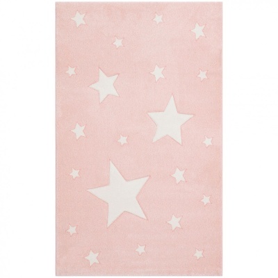 Tapete cor de rosa com estrelas brancas espalhadas