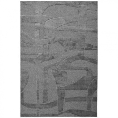 Tapete cinzento com padrão abstrato em relevo